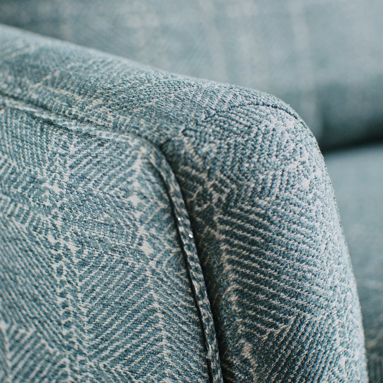 Up close picture of chair arm