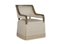 MERRITT SKIRTED DINING CHAIR W/CASTERS