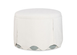 EMMA SKIRTED OTTOMAN W CASTERS