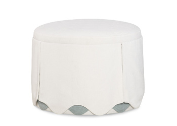 EMMA SKIRTED OTTOMAN W CASTERS
